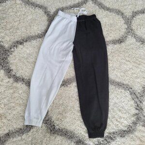 Black and White Colorblock Sweatpants | Size Small | Garage